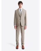 Pantalon de costume regular chiné taupe