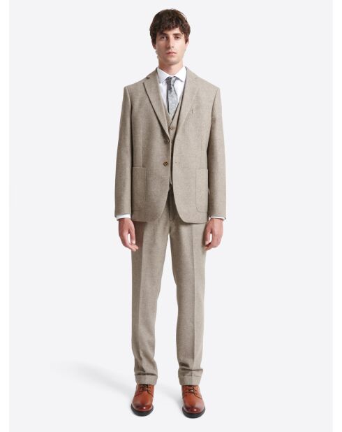 Pantalon de costume regular chiné taupe