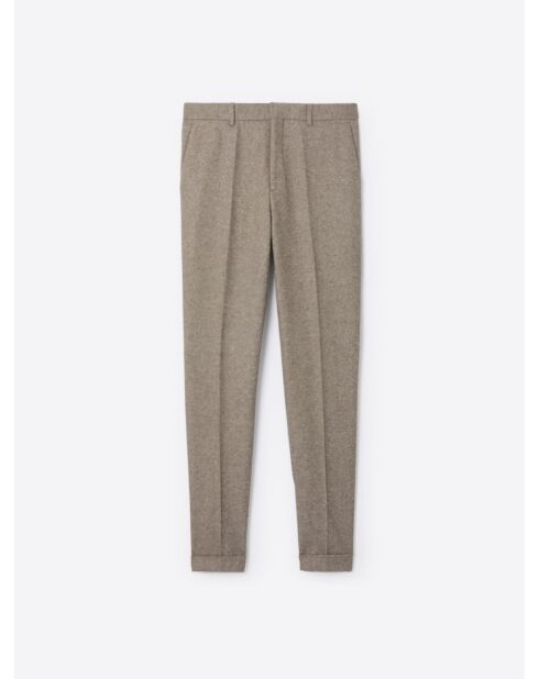 Pantalon de costume regular chiné taupe