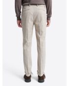 Pantalon de costume taille élastique beige gris