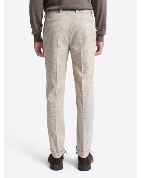 Pantalon de costume taille élastique beige gris