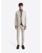 Pantalon de costume taille élastique beige gris