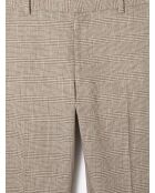 Pantalon de costume taille élastique beige gris