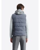Gilet sans manche en coton velours bleu zen