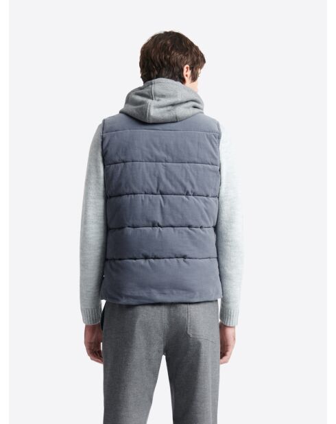 Gilet sans manche en coton velours bleu zen