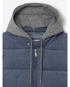 Gilet sans manche en coton velours bleu zen