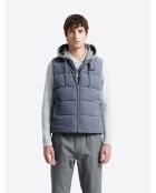 Gilet sans manche en coton velours bleu zen