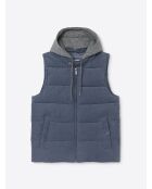 Gilet sans manche en coton velours bleu zen