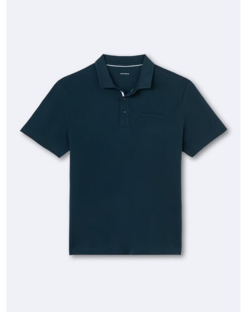 Polo manches courtes 100% Coton gratté bleu outremer