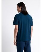 Polo manches courtes 100% Coton gratté bleu outremer