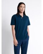 Polo manches courtes 100% Coton gratté bleu outremer