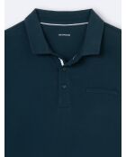 Polo manches courtes 100% Coton gratté bleu outremer