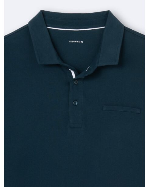 Polo manches courtes 100% Coton gratté bleu outremer