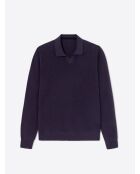 Pull col derby en coton aubergine