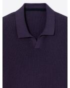 Pull col derby en coton aubergine