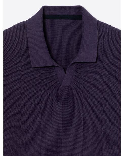 Pull col derby en coton aubergine