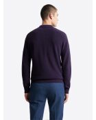 Pull col derby en coton aubergine