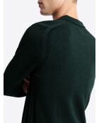 Pull à col derby en coton mélangé vert profond