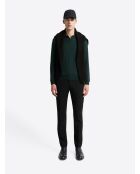 Pull à col derby en coton mélangé vert profond