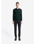 Pull à col derby en coton mélangé vert profond