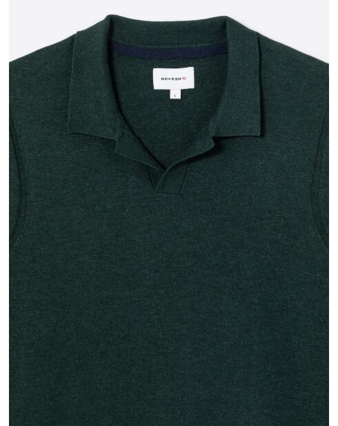 Pull à col derby en coton mélangé vert profond