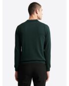 Pull à col derby en coton mélangé vert profond
