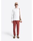 Polo manches longues col rayé en coton blanc neige