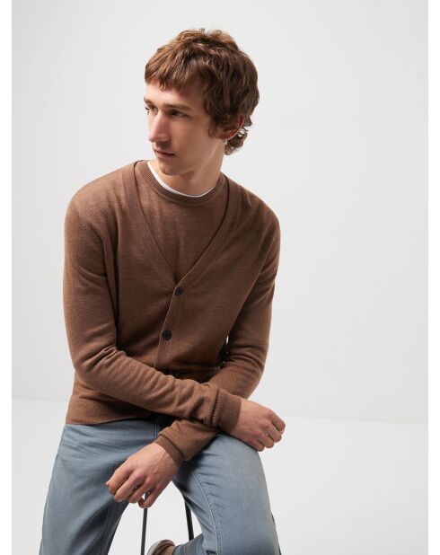 Pull col rond 100% Laine mérinos camel