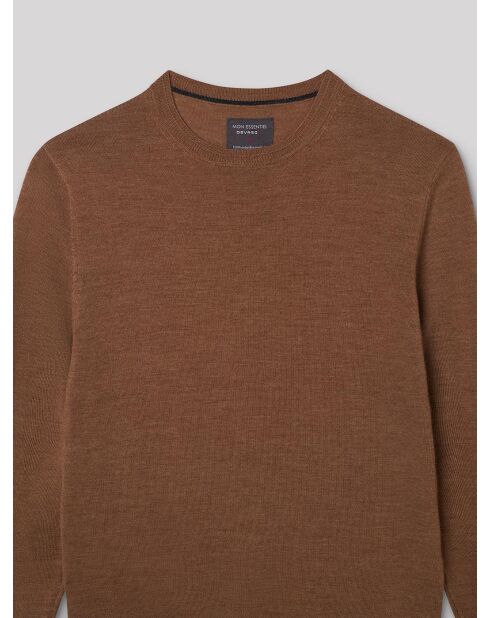 Pull col rond 100% Laine mérinos camel