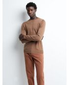Pull col rond 100% Laine mérinos camel
