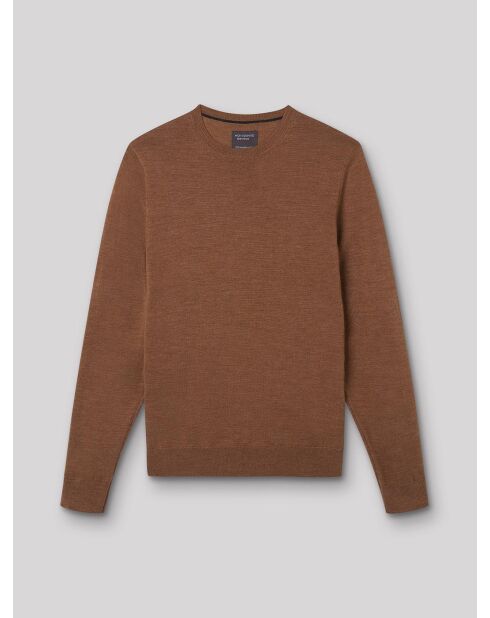 Pull col rond 100% Laine mérinos camel