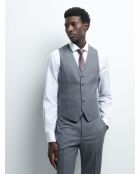 Gilet coordonnable en laine faux uni gris artic