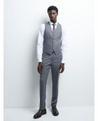 Gilet coordonnable en laine faux uni gris artic