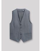 Gilet coordonnable en laine faux uni gris artic