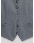 Gilet coordonnable en laine faux uni gris artic