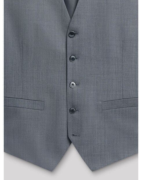 Gilet coordonnable en laine faux uni gris artic