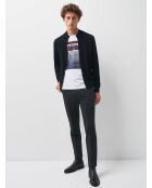 Cardigan zippé en laine mérinos noir