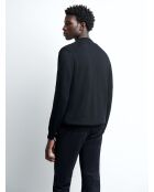 Cardigan zippé en laine mérinos noir