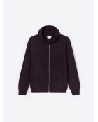 Cardigan à capuche en laine mélangée figue