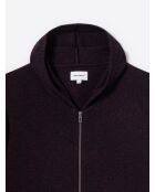 Cardigan à capuche en laine mélangée figue