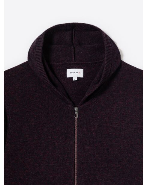 Cardigan à capuche en laine mélangée figue