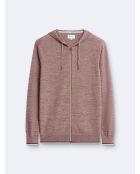 Cardigan à capuche en coton terracotta