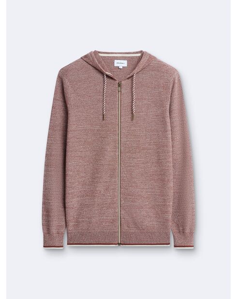 Cardigan à capuche en coton terracotta