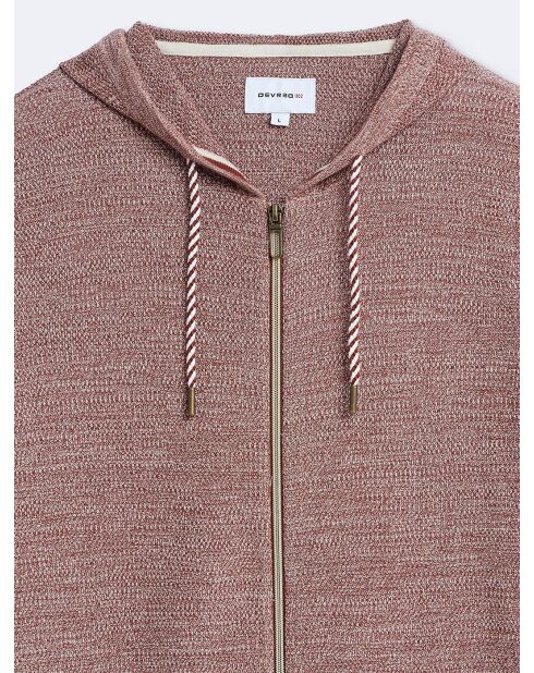 Cardigan à capuche en coton terracotta