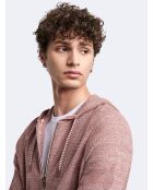 Cardigan à capuche en coton terracotta