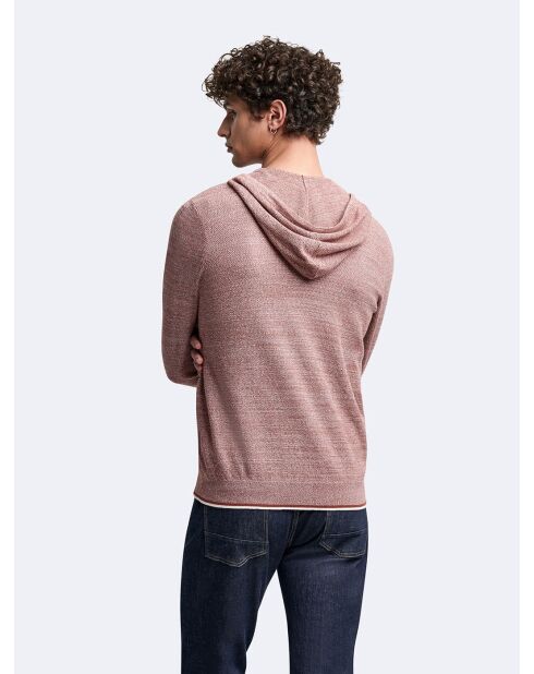 Cardigan à capuche en coton terracotta