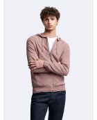 Cardigan à capuche en coton terracotta