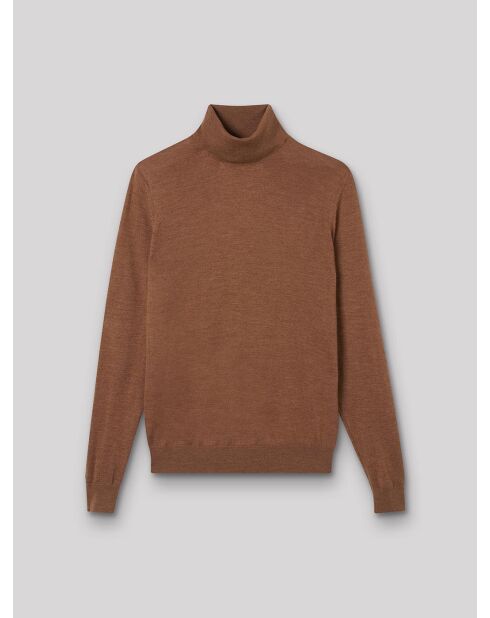 Pull col roulé 100% Laine mérinos camel
