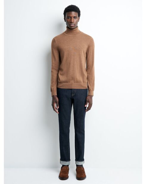 Pull col roulé 100% Laine mérinos camel