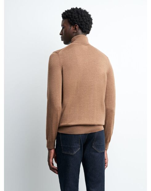 Pull col roulé 100% Laine mérinos camel